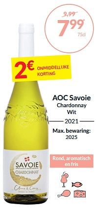 Promoties Aoc savoie chardonnay wit - Witte wijnen - Geldig van 27/02/2024 tot 17/03/2024 bij Intermarche
