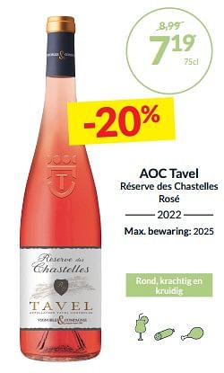Promoties Aoc tavel réserve des chastelles rosé - Rosé wijnen - Geldig van 27/02/2024 tot 17/03/2024 bij Intermarche