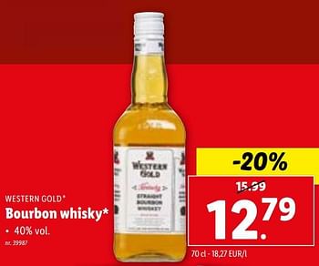 Promoties Bourbon whisky - Western Gold - Geldig van 28/02/2024 tot 05/03/2024 bij Lidl