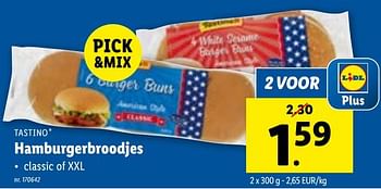 Promoties Hamburgerbroodjes - Tastino - Geldig van 28/02/2024 tot 05/03/2024 bij Lidl