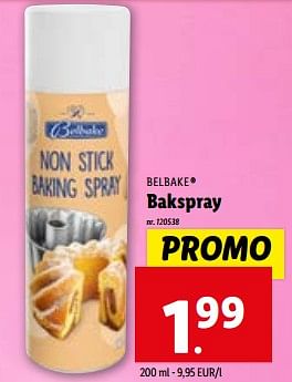 Promoties Bakspray - Belbake - Geldig van 28/02/2024 tot 05/03/2024 bij Lidl