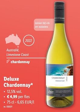 Promoties Deluxe chardonnay - Witte wijnen - Geldig van 28/02/2024 tot 05/03/2024 bij Lidl