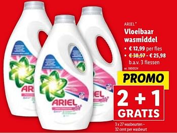Promoties Vloeibaar wasmiddel - Ariel - Geldig van 28/02/2024 tot 05/03/2024 bij Lidl