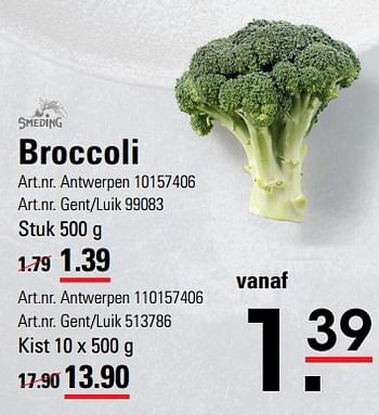 Promotions Broccoli - Smeding - Valide de 22/02/2024 à 11/03/2024 chez Sligro