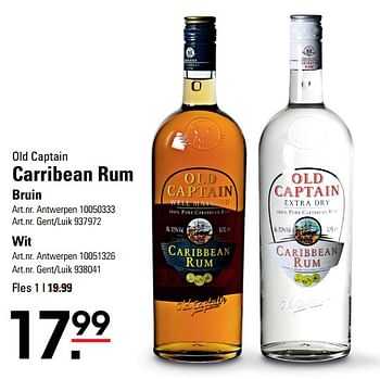 Promoties Carribean rum bruin - Old Captain - Geldig van 22/02/2024 tot 11/03/2024 bij Sligro