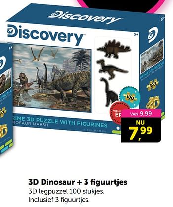 Promoties 3d dinosaur + 3 figuurtjes - Huismerk - Boekenvoordeel - Geldig van 24/02/2024 tot 02/03/2024 bij BoekenVoordeel