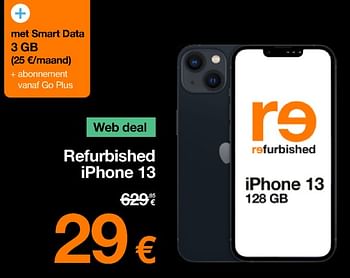 Promoties Apple refurbished iphone 13 - Apple - Geldig van 20/02/2024 tot 29/02/2024 bij Orange