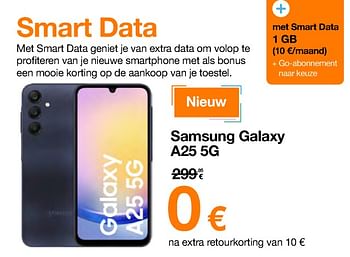Promoties Samsung galaxy a25 5g - Samsung - Geldig van 20/02/2024 tot 29/02/2024 bij Orange