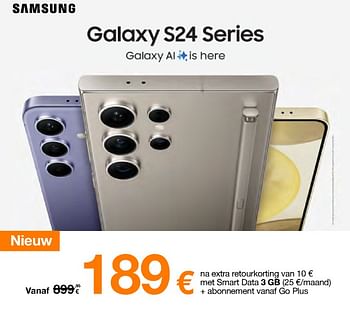 Promoties Samsung galaxy s24 series - Samsung - Geldig van 20/02/2024 tot 29/02/2024 bij Orange