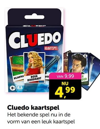 Promoties Cluedo kaartspel - Hasbro - Geldig van 24/02/2024 tot 02/03/2024 bij BoekenVoordeel