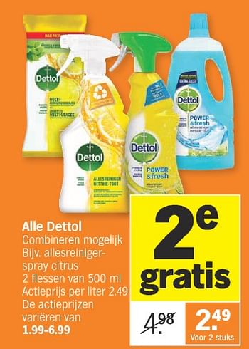 Promoties Allesreinigerspray citrus - Dettol - Geldig van 26/02/2024 tot 03/03/2024 bij Albert Heijn