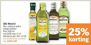 Promotions Classico extra vierge olijfolie - Monini - Valide de 26/02/2024 à 03/03/2024 chez Albert Heijn