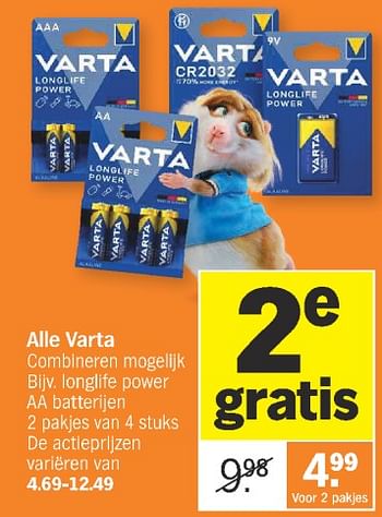 Promoties Longlife power aa batterijen - Varta - Geldig van 26/02/2024 tot 03/03/2024 bij Albert Heijn