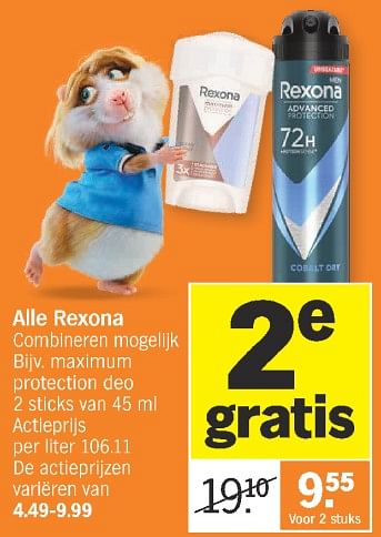 Promoties Maximum protection deo - Rexona - Geldig van 26/02/2024 tot 03/03/2024 bij Albert Heijn