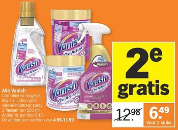 Promoties Oxi action gold vlekverwijderaar spray - Vanish - Geldig van 26/02/2024 tot 03/03/2024 bij Albert Heijn