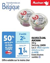 Olives à l`ail auchan-Huismerk - Auchan