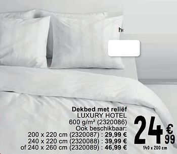 Promoties Dekbed met reliëf luxury hotel - Huismerk - Cora - Geldig van 27/02/2024 tot 11/03/2024 bij Cora