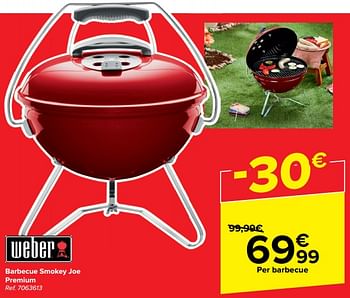 Promoties Barbecue smokey joe premium - Weber - Geldig van 28/02/2024 tot 05/03/2024 bij Carrefour