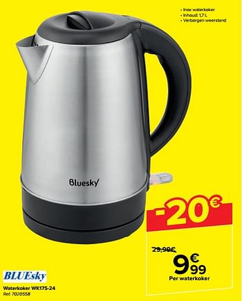 Promoties Bluesky waterkoker wk17s-24 - Bluesky - Geldig van 28/02/2024 tot 05/03/2024 bij Carrefour