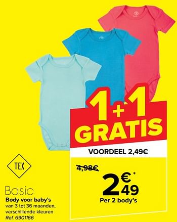 Promoties Body voor baby’s - Tex - Geldig van 28/02/2024 tot 05/03/2024 bij Carrefour