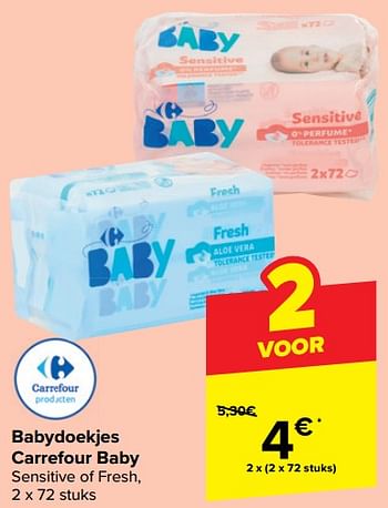 Promoties Babydoekjes carrefour baby - Huismerk - Carrefour  - Geldig van 28/02/2024 tot 05/03/2024 bij Carrefour