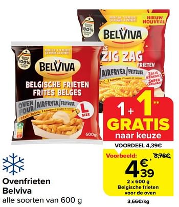 Promoties Belgische frieten voor de oven - Belviva - Geldig van 28/02/2024 tot 05/03/2024 bij Carrefour