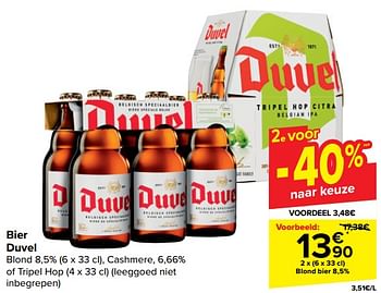 Promoties Blond bier - Duvel - Geldig van 28/02/2024 tot 05/03/2024 bij Carrefour