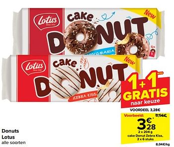 Promoties Cake donut zebra kiss - Lotus Bakeries - Geldig van 28/02/2024 tot 05/03/2024 bij Carrefour