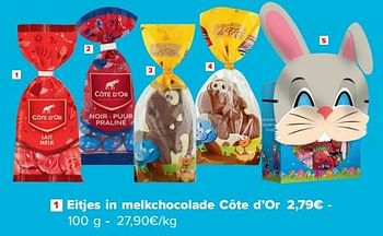 Promoties Eitjes in melkchocolade côte d’or - Cote D'Or - Geldig van 28/02/2024 tot 11/03/2024 bij Carrefour