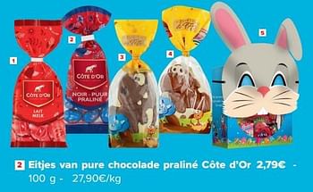 Promoties Eitjes van pure chocolade praliné côte d’or - Cote D'Or - Geldig van 28/02/2024 tot 11/03/2024 bij Carrefour