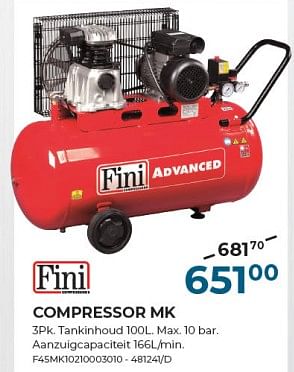 Promoties Fini compressor mk - Fini  - Geldig van 22/02/2024 tot 31/03/2024 bij Group Meno