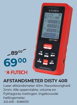 Promotions Futech afstandsmeter disty 40r - Futech - Valide de 22/02/2024 à 31/03/2024 chez Group Meno