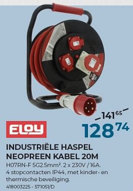 Promotions industriele haspel neopreen kabel 20m - St Eloy - Valide de 22/02/2024 à 31/03/2024 chez Group Meno