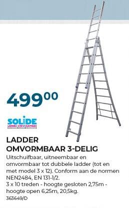 Promoties Ladder omvormbaar 3-delig - Solide - Geldig van 22/02/2024 tot 31/03/2024 bij Group Meno