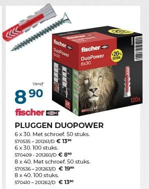 Promoties Pluggen duopower - Fischer - Geldig van 22/02/2024 tot 31/03/2024 bij Group Meno