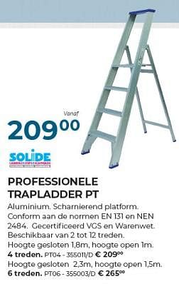 Promoties Professionele trapladder pt - Solide - Geldig van 22/02/2024 tot 31/03/2024 bij Group Meno