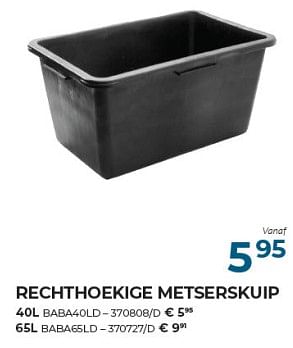 Promotions Rechthoekige metserskuip - Produit maison - Group Meno  - Valide de 22/02/2024 à 31/03/2024 chez Group Meno
