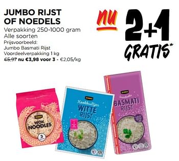 Promoties Jumbo basmati rijst voordeelverpakking - Huismerk - Jumbo - Geldig van 28/02/2024 tot 05/03/2024 bij Jumbo