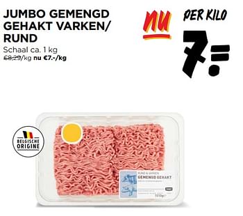 Promoties Jumbo gemengd gehakt varken- rund - Huismerk - Jumbo - Geldig van 28/02/2024 tot 05/03/2024 bij Jumbo