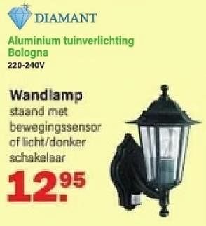 Promoties Aluminium tuinverlichting bologna wandlamp - Diamant - Geldig van 19/02/2024 tot 09/03/2024 bij Van Cranenbroek