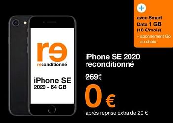 Promotions Apple iphone se 2020 reconditionné - Apple - Valide de 20/02/2024 à 29/02/2024 chez Orange