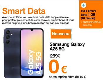 Promotions Samsung galaxy a25 5g - Samsung - Valide de 20/02/2024 à 29/02/2024 chez Orange