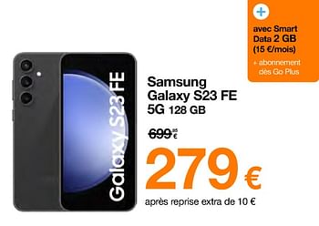 Promotions Samsung galaxy s23 fe 5g 128 gb - Samsung - Valide de 20/02/2024 à 29/02/2024 chez Orange