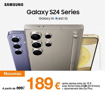 Promotions Samsung galaxy s24 series - Samsung - Valide de 20/02/2024 à 29/02/2024 chez Orange