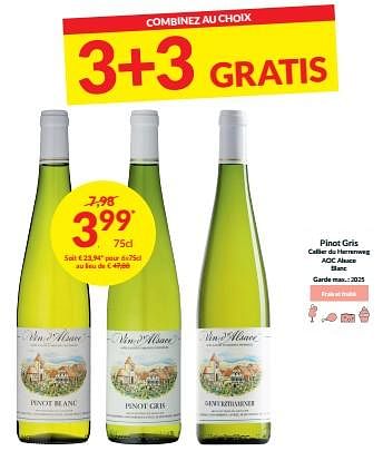 Promotions Pinot gris cellier du herrenweg aoc alsace blanc - Vins blancs - Valide de 27/02/2024 à 17/03/2024 chez Intermarche