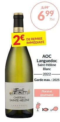 Promotions Aoc languedoc saint-hélène blanc - Vins blancs - Valide de 27/02/2024 à 17/03/2024 chez Intermarche