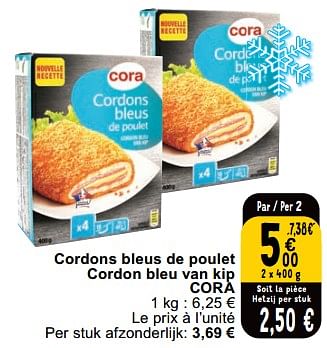 Promotions Cordons bleus de poulet cora - Produit maison - Cora - Valide de 27/02/2024 à 04/03/2024 chez Cora