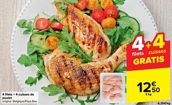 Promotions 4 filets + 4 cuisses de poulet - Produit maison - Carrefour  - Valide de 28/02/2024 à 05/03/2024 chez Carrefour