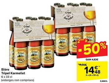 Promotions Bière tripel karmeliet - TRipel Karmeliet - Valide de 28/02/2024 à 05/03/2024 chez Carrefour