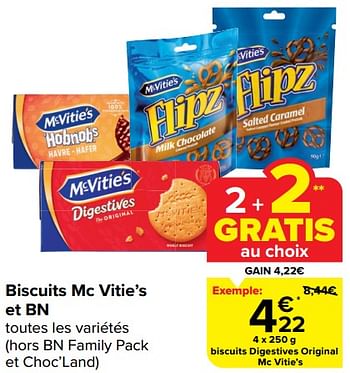 Promotions Biscuits digestives original mc vitie’s - McVitie's - Valide de 28/02/2024 à 05/03/2024 chez Carrefour